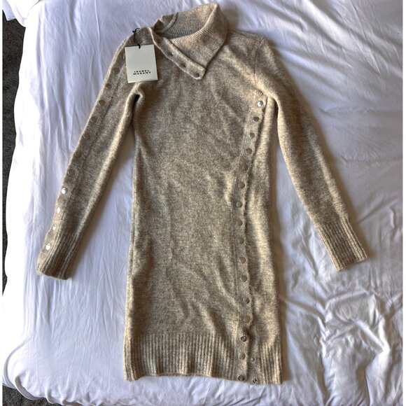 ISABEL MARANT Marina Boiled Knit Mini Dress In Beige, Size EU 34 / US 2 - Picture 5 of 5